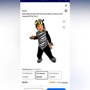 Brand New Infant Costume